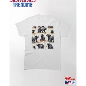 Watercolour Black Bear Print Classic Tshirt Unisex